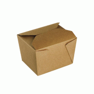 NOVABOX 970ml - Boîte Kraft Repas Pliante Anti-Fuite & Micro-ondable - Emballage Étanche Vente à Emporter & Livraison - Lot de 300 - beige en carto