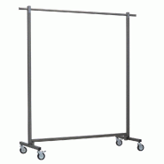 Portant droit droit L149cm + 2 rallonges 25cm - barre ronde - hauteur totale 155
