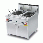 Redcook Cuiseur de pâtes à gaz 2 cuves 40+40 litres avec chargement automatique. Structure en acier inoxydable. Dimensions 80x90 h90 cm. Modèle CPP