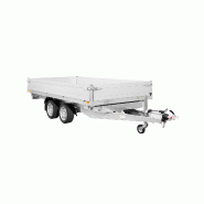 Remorque Tri-benne SARIS - 356 x 184 - PTAC : 3500 kg - 2 Essieux - Freinée - Pompe électrique - Reference -GE 75