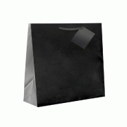Sac luxe kraft noir anses cordon noir 19+10x27cm - par 100