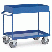 Servante d'atelier avec bac de récupération - plateaux étanches - charge totale 400 kg - acier - fabriqué en Allemagne_0