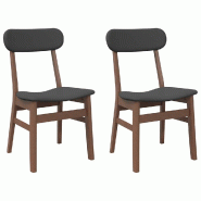VidaXL Chaises à manger coussins 2 pcs marron bois massif caoutchouc Modèle Vega Office Mixte - 4102436
