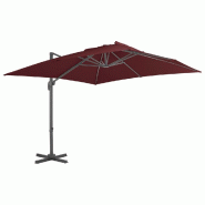 VidaXL Parasol de jardin en porte-à-faux avec mât en aluminium Modèle Titan Prime - rouge 312315