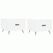 VidaXL Tables basses 2 pcs blanc 50x50x40 cm bois d'ingénierie Modèle Aero Riviera - 829333
