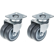75mm 3" roulette double caoutchouc gris pivotante capacité 200kg, lot de 2 75mm 3" roulette double caoutchouc gris pivotante capacité 200kg, lot de 2
