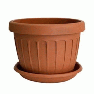 Bama Pot rond en terre cuite de 30 cm avec soucoupe de 9,5 litres - orange plastique 8007633999864 Bama Pot rond en terre cuite de 30 cm avec soucoupe de 9,5 litres - orange plastique 8007633999864