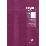 Clairefontaine Lot de 5 Bloc feuillets Metric A4, 100 feuilles perforées encollées 90 g/m², coloris prune, quadrillé 5x5 - 3329680581966