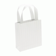 Clairefontaine Lot de 5 Sac cadeau White, très petit format (12x4,5x13,5 cm), papier 170 g/m², ruban satin assorti - 3329682237564