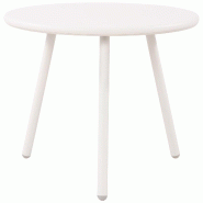 Décoshop26 - Table basse ronde intérieur / extérieur plateau polypropylène blanc pieds métal Ø 50 cm 10_0009171 - blanc métal 3000267045988