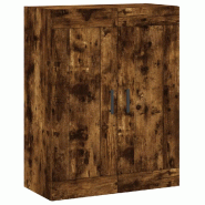 Helloshop26 - Armoire murale en bois d'ingénierie chêne fumé 69,5 x 34 x 90 cm 3 compartiments design élégant 02_0048921 - Bois massif 3000235556102