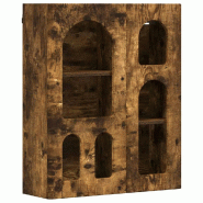 Helloshop26 - Armoire suspendue moderne rangement pratique 59 x 20 x 71 cm en bois d'ingénierie chêne fumé 02_0054787 - Bois massif 3000238660271