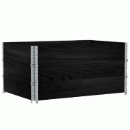 Helloshop26 - Jardinière bac lit surélevé plantes fleurs terrasse jardin 120 x 80 cm bois massif de pin noir 02_0037412 - noir métal 3000217846818