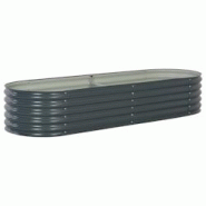 Helloshop26 - Jardinière lit surélevé plantes fleurs jardin 240 x 80 x 44 cm acier galvanisé gris 02_0001021 - 3000073681530 Helloshop26 - Jardinière lit surélevé plantes fleurs jardin 240 x 80 x 44 cm acier galvanisé gris 02_0001021 - 3000073681530