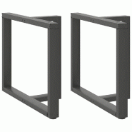Helloshop26 - Lot de 2 pieds de table à manger en T 100 x 35 x 73 cm avec niveauurs réglables design moderne en acier anthracite 02_0057336 - acier
