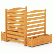 Helloshop26 - lot de 3 clôtures d'intimité modulables 85 x 85 x 101 cm avec jardinières intégrées style moderne en bois jaune 20_0017214 - jaune