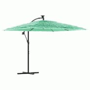 Helloshop26 - Parasol de jardin carré pliable avec mât en acier 246 x 246 x 230 cm protection UV style contemporain en polyester 02_0056376 - acier
