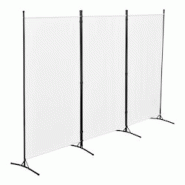 Helloshop26 - Paravent de confidentialité à 3 panneaux 176 x 260 cm blanc 03_0008057 - 3001912782722 Helloshop26 - Paravent de confidentialité à 3 panneaux 176 x 260 cm blanc 03_0008057 - 3001912782722