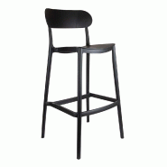 Pack 4 tabourets hauts avec dossier Supra-tek polypropylène 48,5x37x102 cm noir