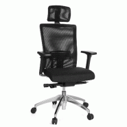 Siège bureau / Siège de direction ASTRA LUX, tissu maille noir/noir hjh OFFICE - noir polyester 657501