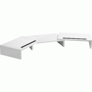 Tectake Support de moniteur BOZEN 3 pièces - blanc - 405462 - blanc Bois massif 405462