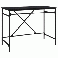 VidaXL Bureau noir 100x50x75 cm bois d'ingénierie et fer Modèle Orion Smart - 826719