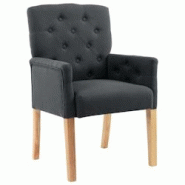 VidaXL Chaise De Salle à Manger Avec Accoudoirs Gris Tissu - gris 287940 VidaXL Chaise De Salle à Manger Avec Accoudoirs Gris Tissu - gris 287940