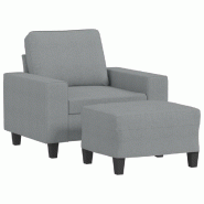 VidaXL Fauteuil avec repose-pied Gris clair 60 cm Tissu Modèle Orion Edge Pro - 3201143