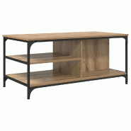 VidaXL Table basse Chêne artisanal 100 x 50 x 45 cm Bois d'ingénierie Modèle Helios Essence Plus - 886241