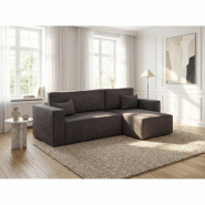 Vivabita Canapé d'angle convertible réversible en velours côtelé Charly - 3665367352888