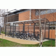 Abri vélo semi-ouvert multi-fonction - extension / structure en acier / bardage en polycarbonate