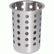 APS Porte-couverts/ Range-couverts avec carquois, acier inoxydable, Ø 9,7 cm, H : 13,7 cm, gris, lavable au lave-vaisselle - gris inox 11999