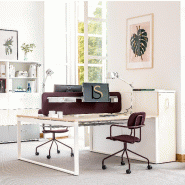 Bureau Bench 2 personnes Ogi Q - MDD - 120, Anthracite, Blanc, Non