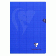 Clairefontaine Lot de 10 Cahier Mimesys A4, 48p./24 feuilles 90 g/m² piquées, coloris bleu marine, Séyès - 3329683221012