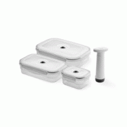 Compactor - ACC922 - Lot de 3 boîtes sous vide - Pompe incluse - Sans BPA - Polypropylène - 3370910050547 Compactor - ACC922 - Lot de 3 boîtes sous vide - Pompe incluse - Sans BPA - Polypropylène - 3370910050547
