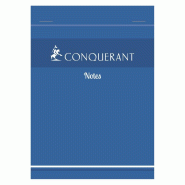 CONQUERANT Lot de 10 Bloc Notes agrafé A6, 200p./100 feuilles 60g/m², quadrillé 5x5 - 3020123412044