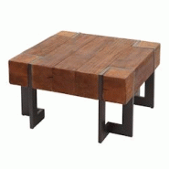 Décoshop26 - Table basse table de salon en bois de sapin marron pieds en métal 70 x 70 cm 04_0008418 - marron 3000262554478 Décoshop26 - Table basse table de salon en bois de sapin marron pieds en métal 70 x 70 cm 04_0008418 - marron 3000262554478