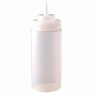 Distributeur de sauce à col large Vogue transparent - 450 ml_0