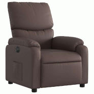 Fauteuil inclinable électrique Marron Similicuir Modèle Perdelora - 8721012173620