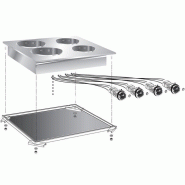 Gastro-Inox Gastro Inox Table de cuisson encastrable avec 2 plaques en inox AISI304 400x600x75mm - GAS-160507