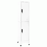 Helloshop26 - Armoire à casiers moderne durable 38 x 45 x 180 cm avec portes verrouillables bureau en acier blanc 02_0046993 - blanc acier 3000234536