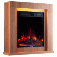KAMINIO Cheminée électrique MATTI - Cheminée sur pied avec chauffage, effet de flamme 3D, lumière d'ambiance LED, télécommande - 32 pouces, Chê