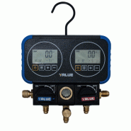 Manomètre électronique 2 voies - tous fluides - coffret classe 0.4 avec 3 flexibles 1,5 m et 2 adaptateurs