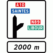 Panneau directionnel D52b - bifurcation autoroutière simple - WP Signalisation - exclusivité gamme Innov Panneau directionnel D52b - bifurcation autoroutière simple - WP Signalisation - exclusivité gamme Innov