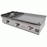 Planche à griller à gaz de 60 cm en acier laminé 6 mm + plaque de cuisson 6 Kw 100PGLFN de Arilex. Arilex - G100PGLFN