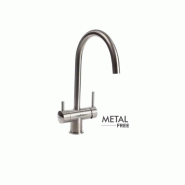 Robinet 3 voies col de cygne MF métal brossé - Eau mélangée et filtrée - Garantie 2 ans Robinet 3 voies col de cygne MF métal brossé - Eau mélangée et filtrée - Garantie 2 ans
