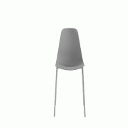 Stones Chaise Frida en polypropylène gris clair avec pieds en métal - Design moderne et ergonomique - gris plastique polypropylène OM/358/GC
