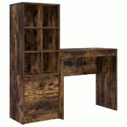 VidaXL Bureau avec tiroir 2 pcs Chêne fumé Modèle Titan Jardin Pro - 3337317