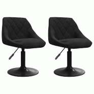 VidaXL Chaises pivotantes à manger lot de 2 Noir Velours Modèle Vega Office Chic - 335324