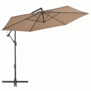 VidaXL Parasol de jardin en porte-à-faux et poteau en aluminium taupe Modèle Helios Ombre - beige 44510